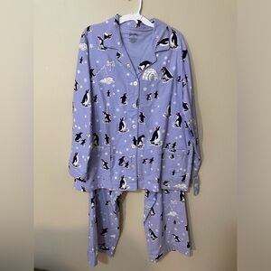 Nick & Nora Purple Penguin Baked Alaska Pajama Set